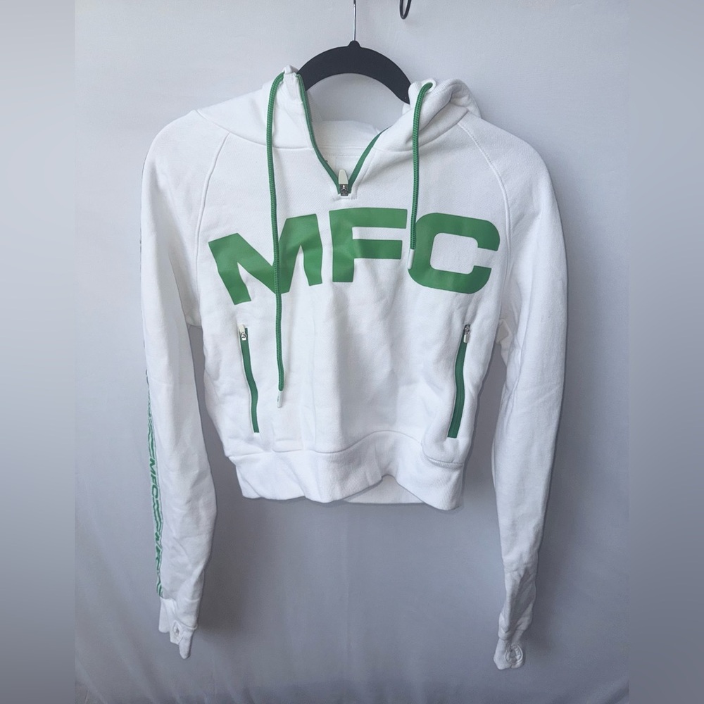 White Hoodie with Green MFC Logo